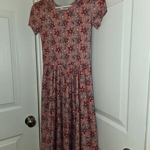 Charming Floral Kids Dress in Pink and Red